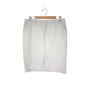 Old Navy Womens Khaki Cotton Twill Pencil Skirt Size 12 Tan Knee Length Career